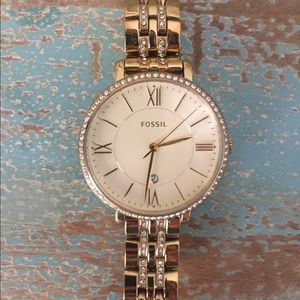 Fossil Gold Rhinestone Watch